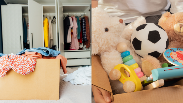 decluttering clothing and toys